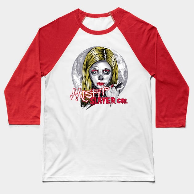 Slayer Girl Baseball T-Shirt by MitchLudwig